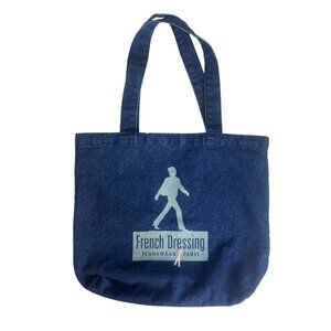 French Dressing Jeanswear Paris Denim Tote Bag Blue Cotton Casual